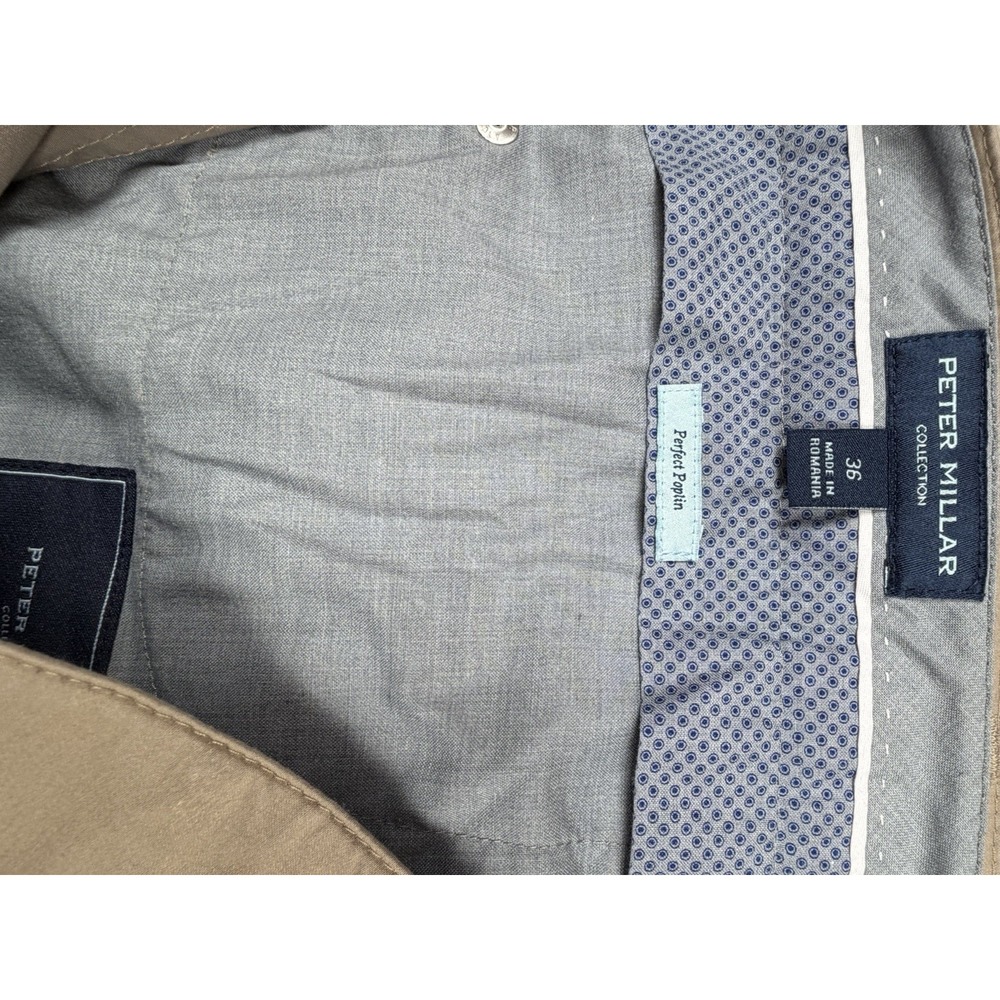 PETER MILLAR COLLECTION Men's 36x32 The Perfect Poplin Five Pocket Flat Front - Picture 5 of 9